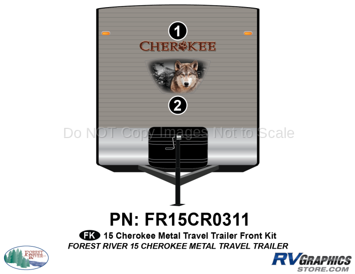 2 Piece 2015 Cherokee TT Metal Front Graphics Kit