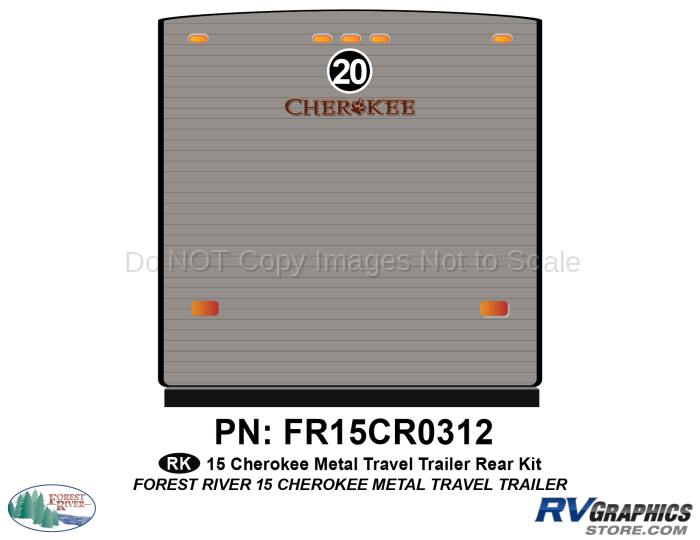1 Piece 2015 Cherokee TT Metal Rear Graphics Kit