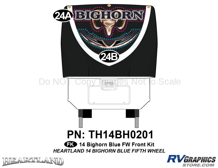 2 Piece 2014 Bighorn FW Blue Version Front Graphics Kit