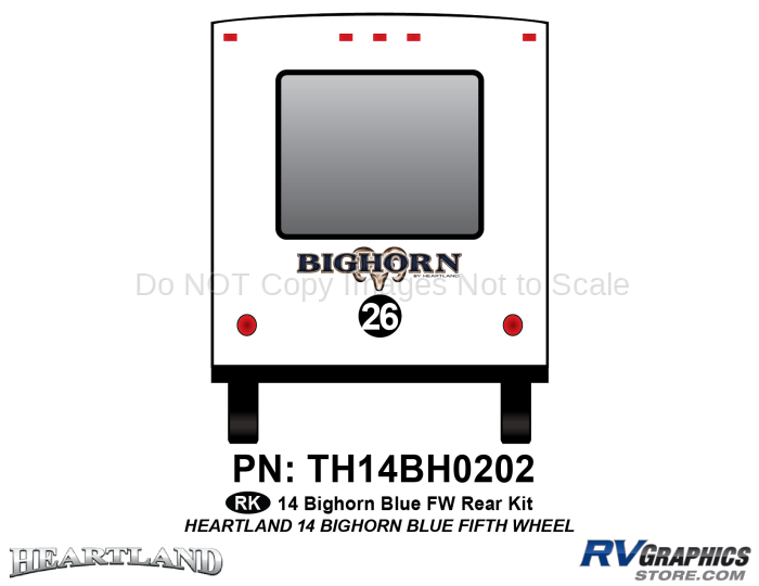 1 Piece 2014 Bighorn FW Blue Version Rear Graphics Kit