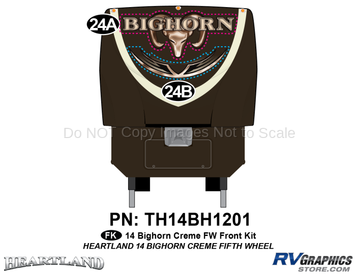 2 Piece 2014 Bighorn FW Brown Version Front Graphics Kit
