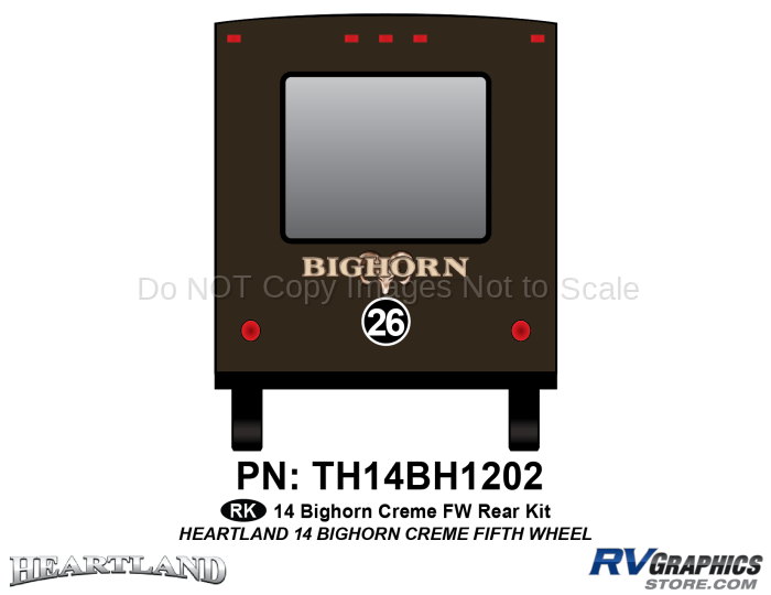 1 Piece 2014 Bighorn FW Brown Version Rear Graphics Kit