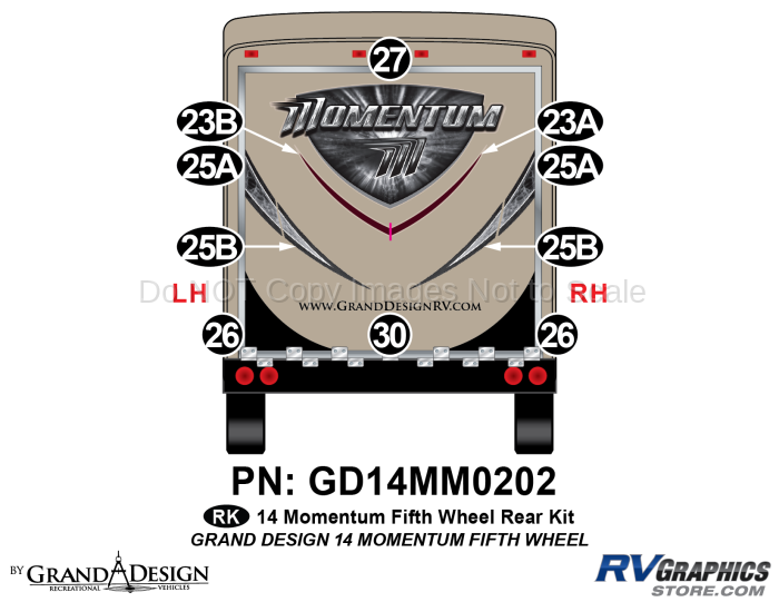 10 Piece 2014 Grand Design Momentum FW Rear Graphics Kit