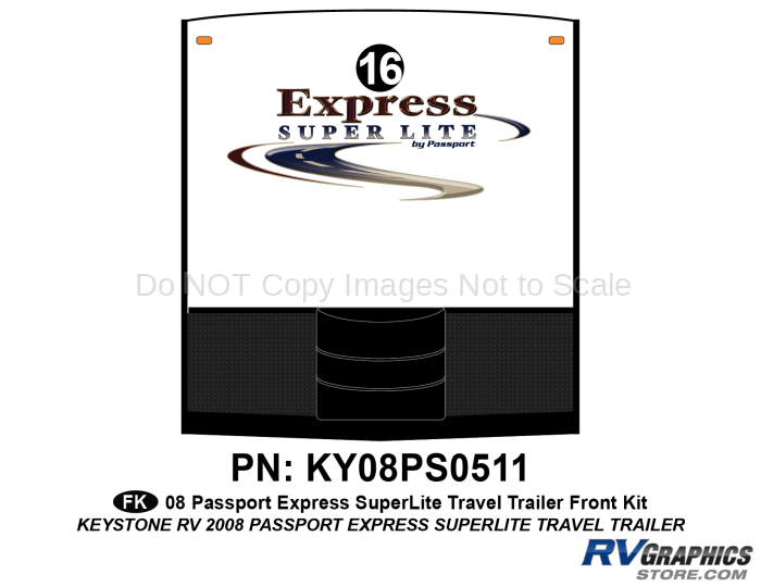 1 Piece 2009 Passport Express Travel Trailer Front Graphics Kit