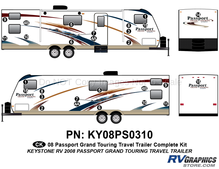 28 Piece 2009 Passport Grand Touring TT Complete Graphics Kit