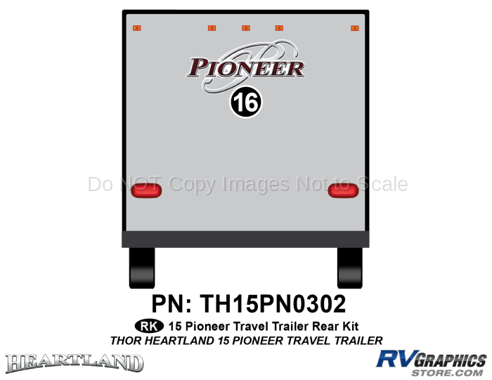 1 Piece 2015 Heartland Pioneer TT Rear Graphics Kit
