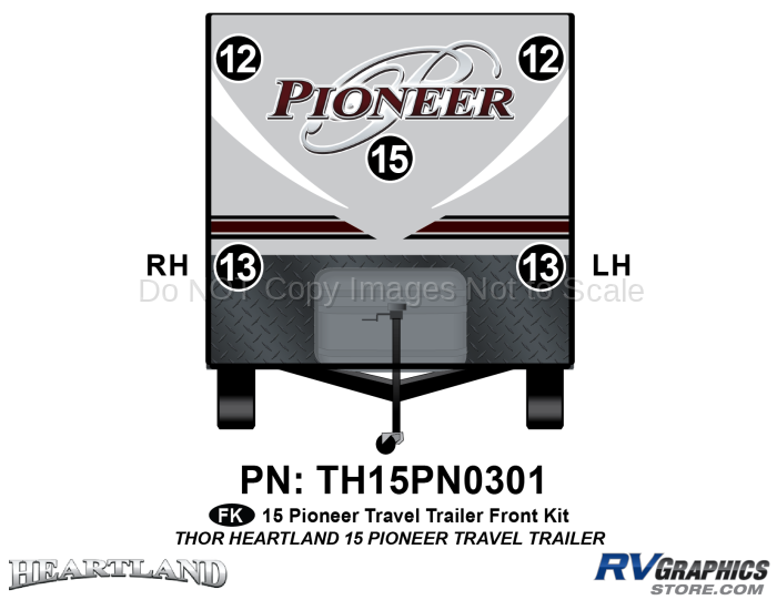 5 Piece 2015 Heartland Pioneer TT Front Graphics Kit