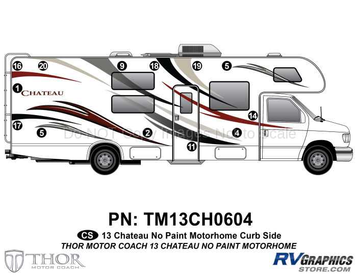 13 Piece 2013 Chateau Class C Curbside Graphics Kit