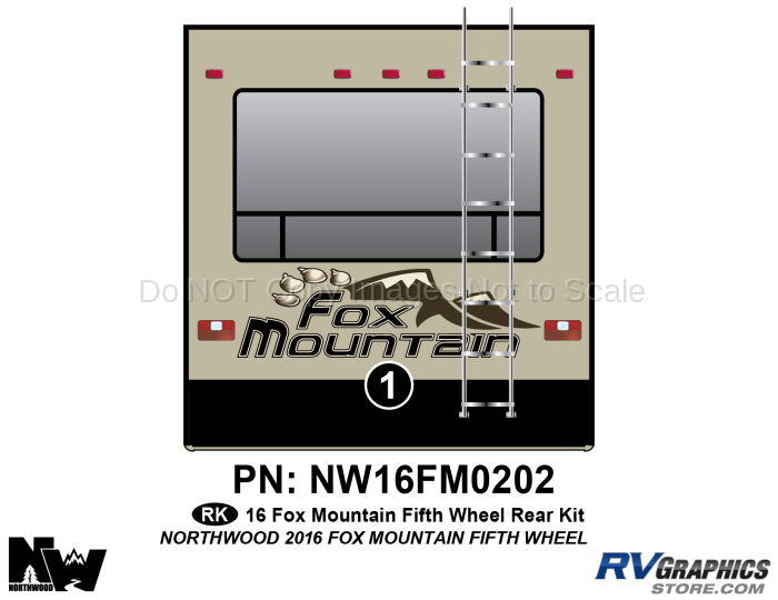 1 Piece 2016 Fox Mountain FW Rear Graphics Kit