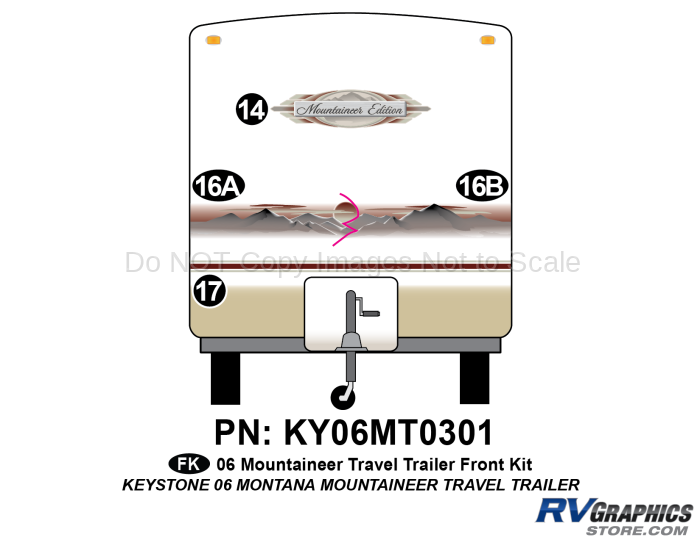 4 Piece 2006 Mountaineer Travel Trailer Front Graphics Kit