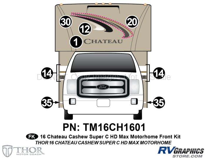 8 Piece 2016 Chateau SuperC Cashew Front Graphics Kit