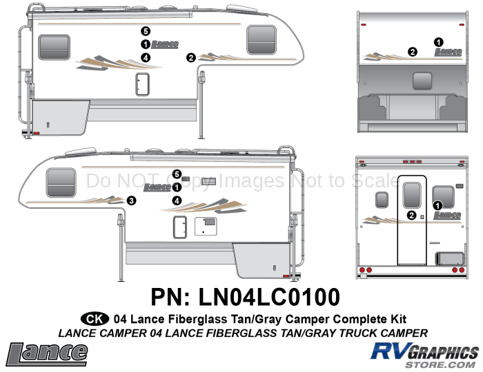 12 piece 2004 Lance Camper Fiberglass Complete Graphics Kit