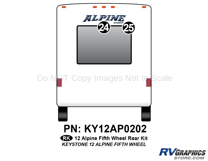 2 Piece 2012 Alpine FW Rear Graphics Kit