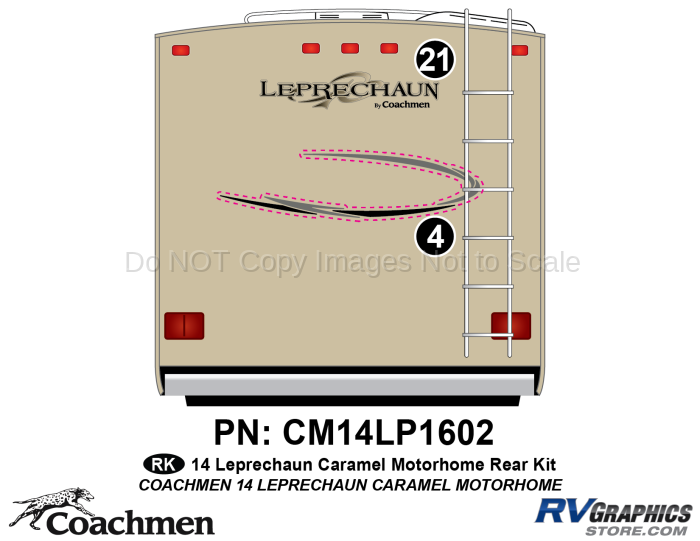 2 Piece 2014 Leprechaun Caramel MH Rear Graphics Kit