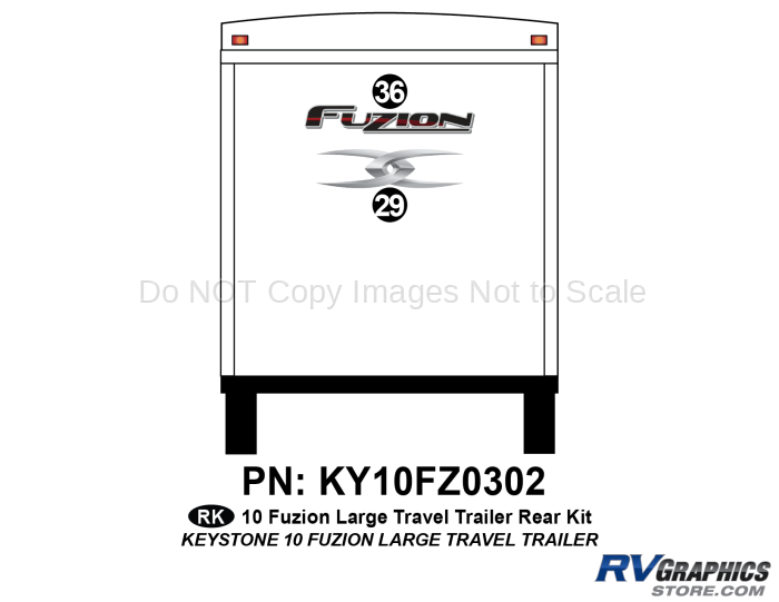 2 Piece 2010 Fuzion Large Travel Trailer  Rear Kit
