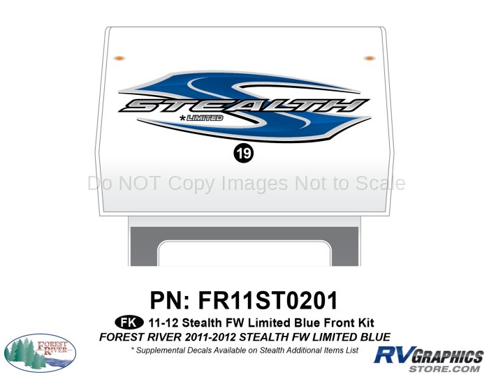 1 Piece 2011 Stealth FW Limited Blue Front Graphics Kit