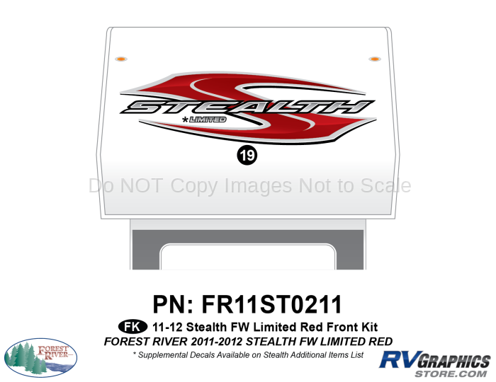 1 Piece 2011 Stealth FW Limited Red Front Graphics Kit