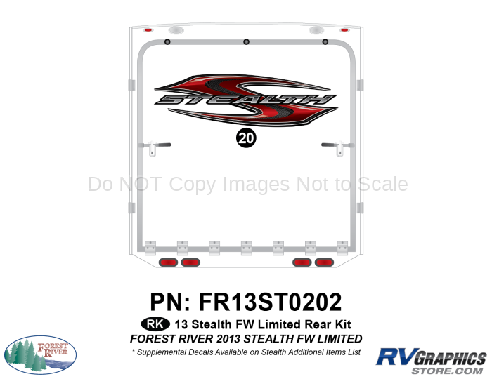 1 Piece 2013 Stealth FW Limited Rear Graphics Kit