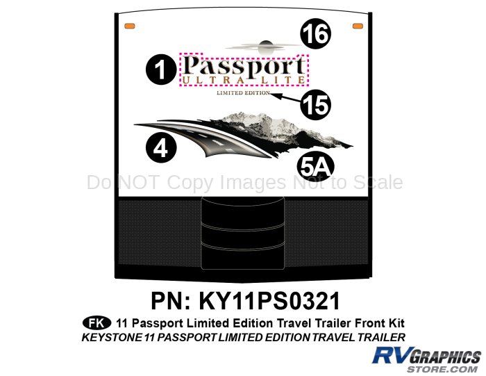 5 Piece 2011 Passport TT Limited Edition Front Graphics Kit