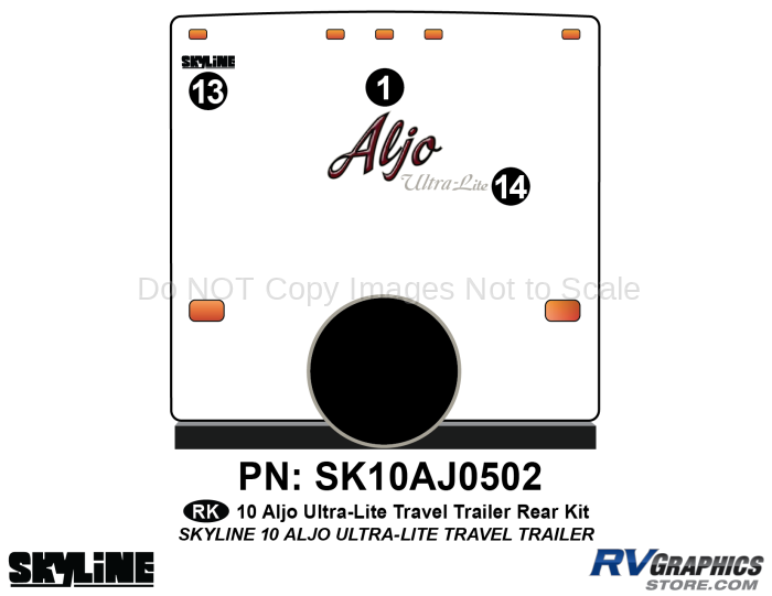 3 Piece 2010 Aljo UltraLite TT Rear Graphics Kit