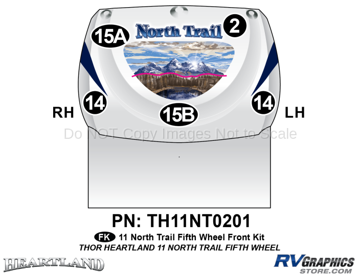 5 Piece 2011 North Trail FW Front Graphics Kit