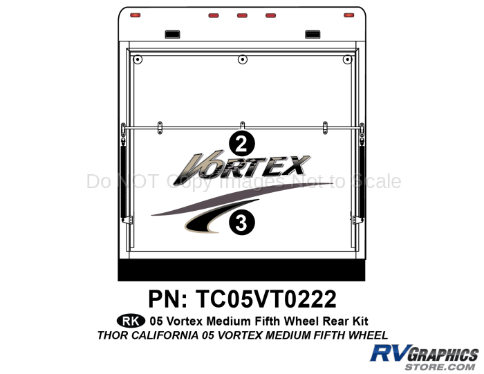 2 Piece 2005 Vortex Med FW Rear Graphics Kit