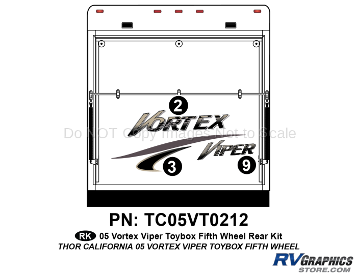 4 Piece 2005 Vortex Viper FW Rear Graphics Kit