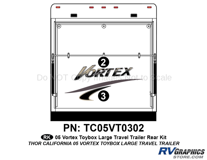 2 Piece 2005 Vortex Lg TT Rear Graphics Kit