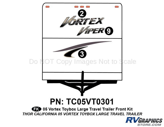 3 Piece 2005 Vortex Viper Lg TT Front Graphics Kit