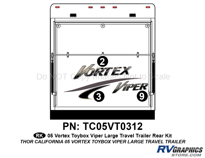 4 Piece 2005 Vortex Viper Lg TT Rear Graphics Kit