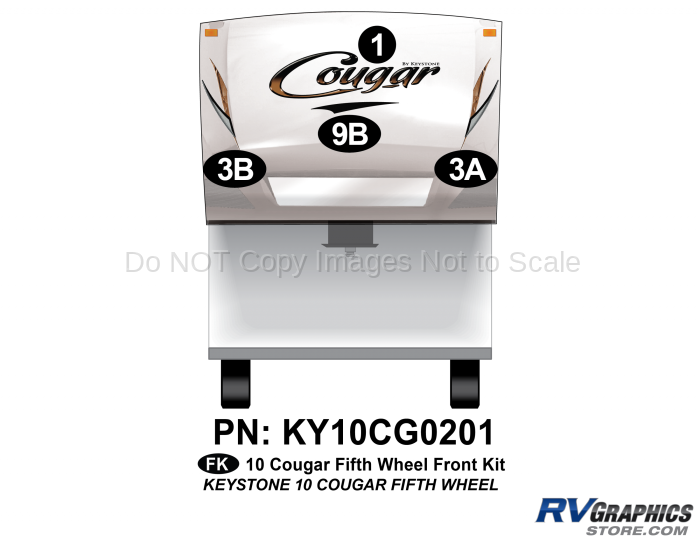 4 Piece 2010 Cougar FW Front Graphics Kit
