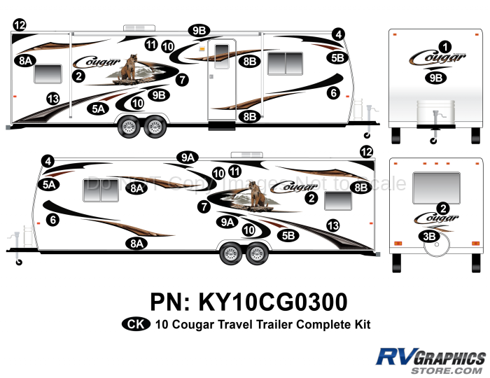 36 Piece 2010 Cougar TT Complete Graphics Kit
