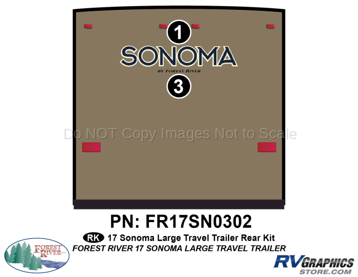 2017 Sonoma Lg Travel Trailer Rear Graphics Kit