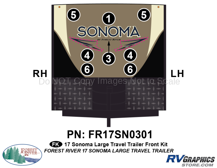 2017 Sonoma Lg Travel Trailer Front Graphics Kit