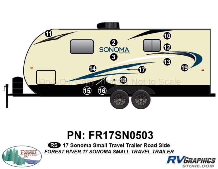 2017 Sonoma Small Travel Trailer Roadside Graphics Kit