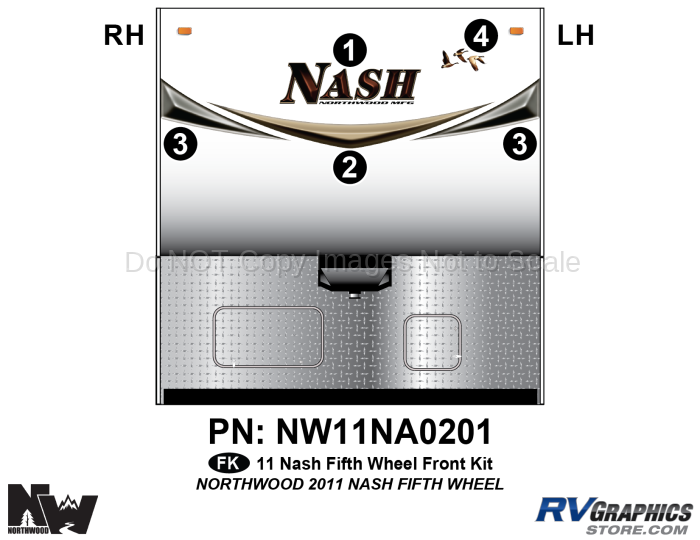5 Piece 2011 Nash Fifth Wheel Front Graphics Kit