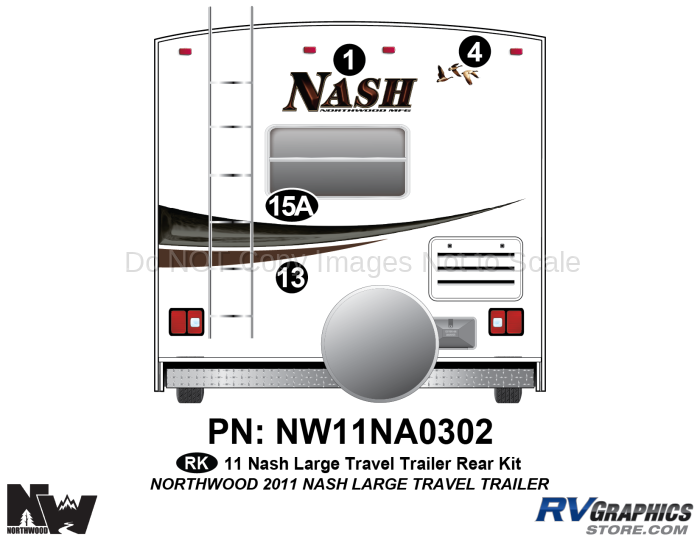 4 Piece 2011 Nash Lg Travel Trailer Rear Graphics Kit