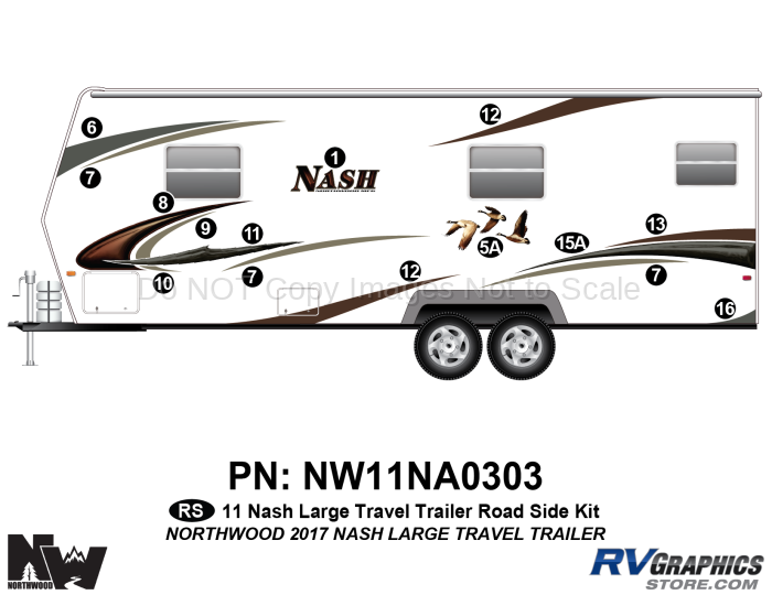 15 Piece 2011 Nash Lg Travel Trailer Roadside Graphics Kit