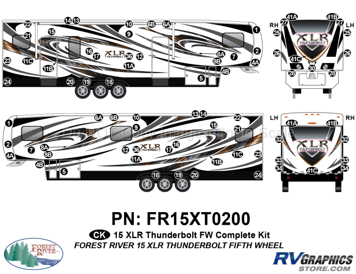 80 Piece 2015 XLR Thunderbolt FW Complete Graphics Kit