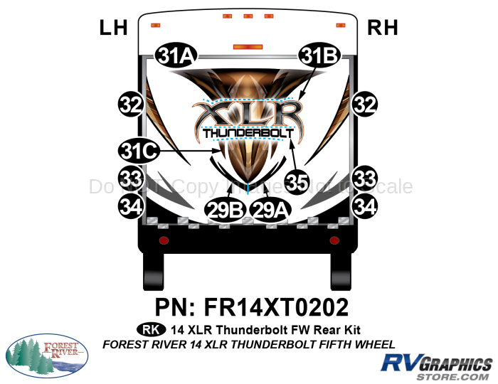 12 Piece 2014 XLR Thunderbolt FW Rear Graphics Kit