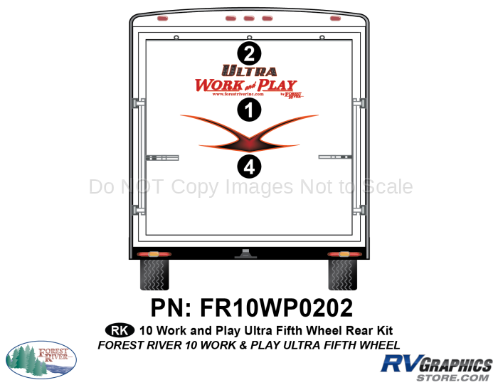 2010 Work and Play Fifth Wheel Rear Graphics Kit