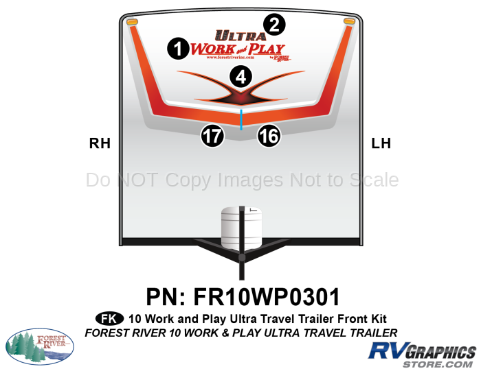 2010 Work and Play Travel Trailer Front Graphics Kit