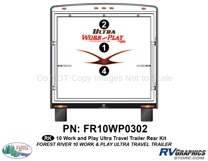 2010 Work and Play Travel Trailer Rear Graphics Kit