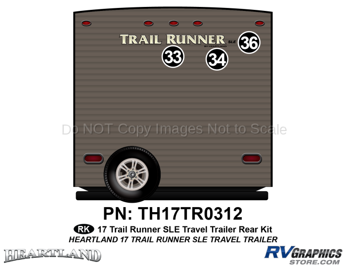 3 Piece 2017 Trailrunner SLE TT Rear Graphics Kit