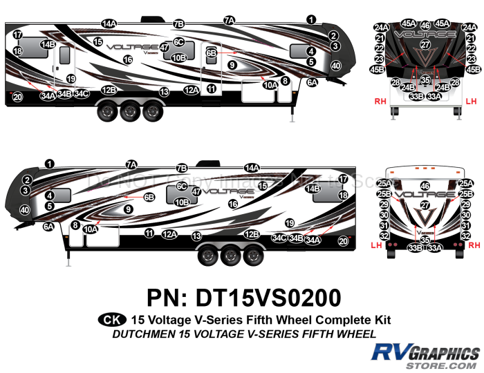 100 Piece 2015 Voltage V-Series Complete Graphics Kit