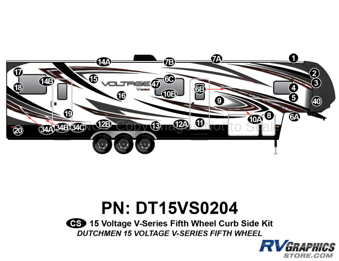 31 Piece 2015 Voltage V-Series Curbside Graphics Kit