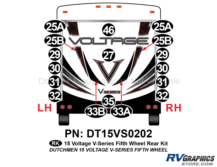 17 Piece 2015 Voltage V-Series Rear Graphics Kit