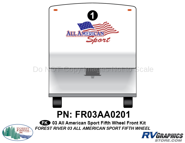 1 Piece 2003-2005 All American Sport FW Front Graphics Kit