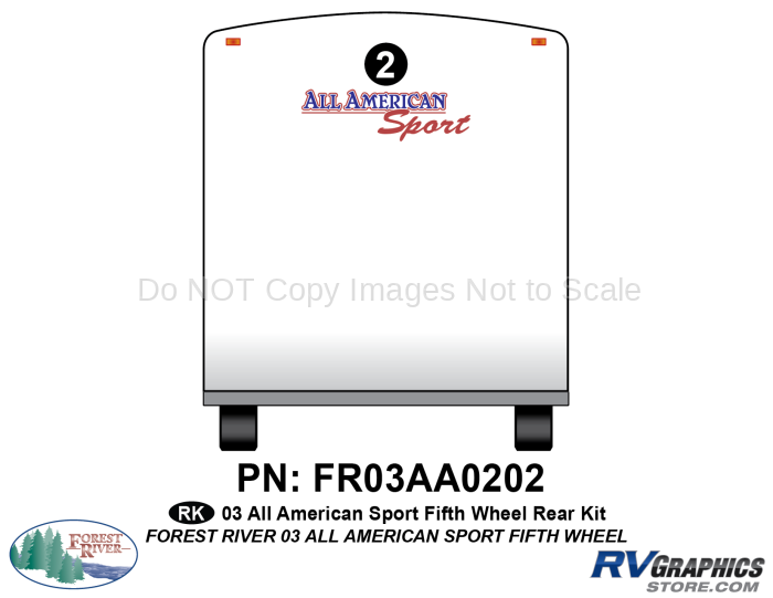 1 Piece 2003-2005 All American Sport FW Rear Graphics Kit