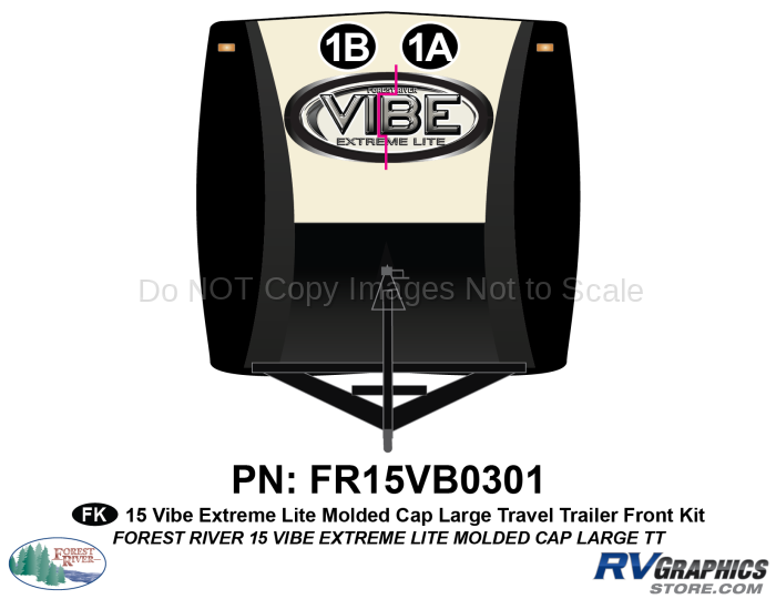 2 Piece 2015 Vibe Extreme Lite Molded Cap TT Front Graphics Kit